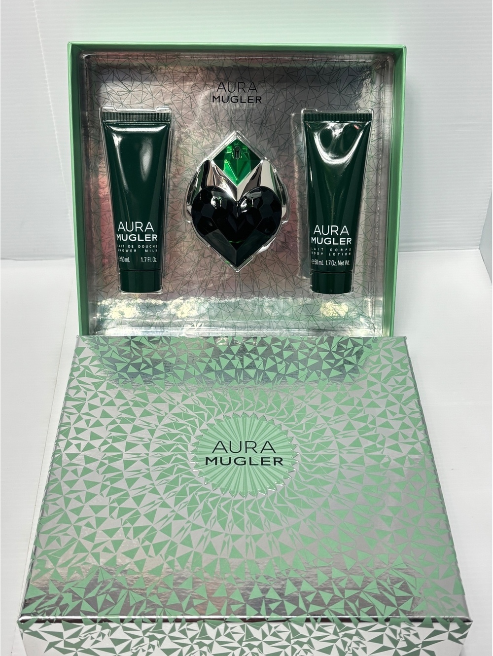 Aura Mugler Gift Set with Eau de Parfum 30ml, Body Lotion 50ml, and Shower Milk